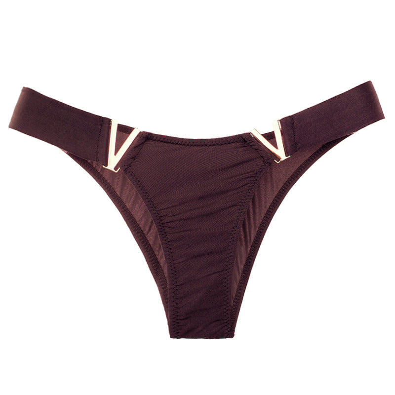 V Letter Solid Color Underwear