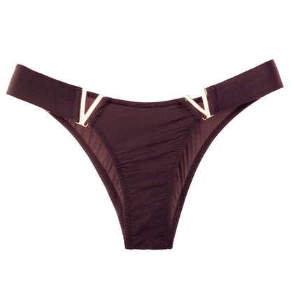 V Letter Solid Color Underwear