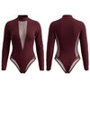 High Neck Mesh Cutout Long Sleeve Bodysuit