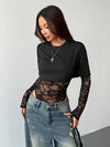 Sheer Lace Panel Bodysuit