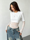 Sheer Lace Panel Bodysuit