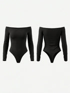 Off Shoulder Long Sleeve Slim Bodysuit