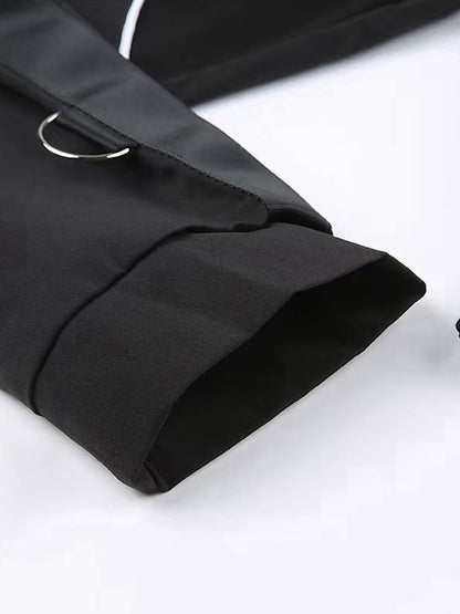 High-Cut Hooded Zip-Front Long-Sleeve Bodysuit