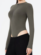 Women's Sculpting Fit Long Sleeve Half-Zip Bodysuit