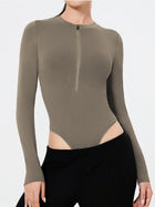 Women's Sculpting Fit Long Sleeve Half-Zip Bodysuit