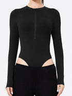 Women's Sculpting Fit Long Sleeve Half-Zip Bodysuit