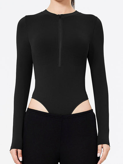 Women's Sculpting Fit Long Sleeve Half-Zip Bodysuit