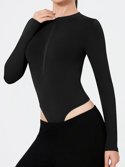 Women's Sculpting Fit Long Sleeve Half-Zip Bodysuit
