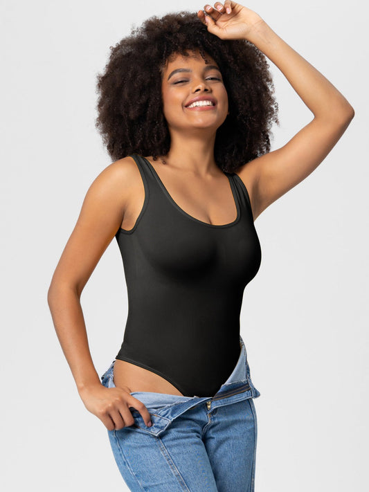 Sculpting Ribbed Thong Bodysuit