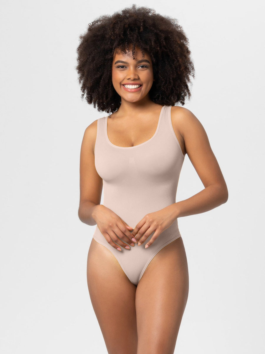Sculpting Ribbed Thong Bodysuit
