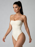 Form-Fitting Square Neck Bodysuit with Adjustable Straps