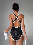Polka Dot Keyhole Sleeveless Bodysuit