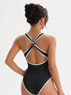 Polka Dot Keyhole Sleeveless Bodysuit