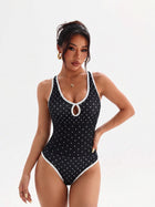 Polka Dot Keyhole Sleeveless Bodysuit