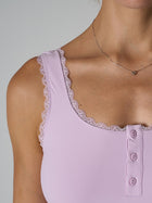Lace Trim Button Front Bodysuit