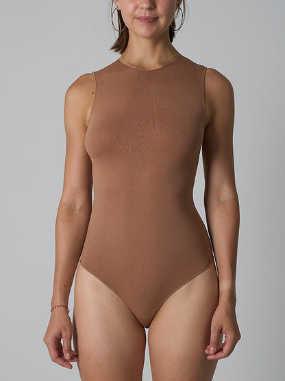 Seamless Crew Neck Sleeveless Bodysuit