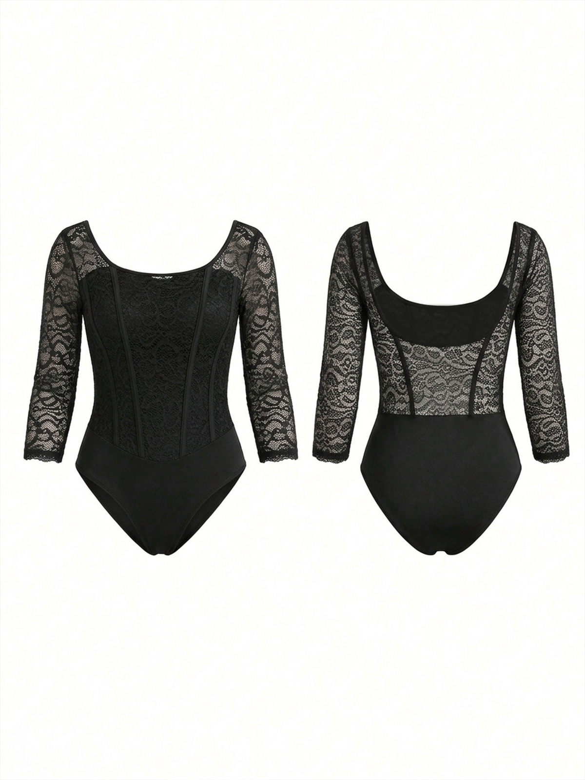 Stretchy Lace Backless Bodysuit