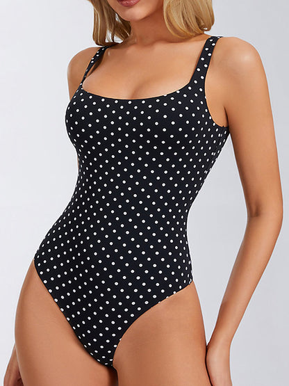 Polka Dot Square Neck Bodysuit