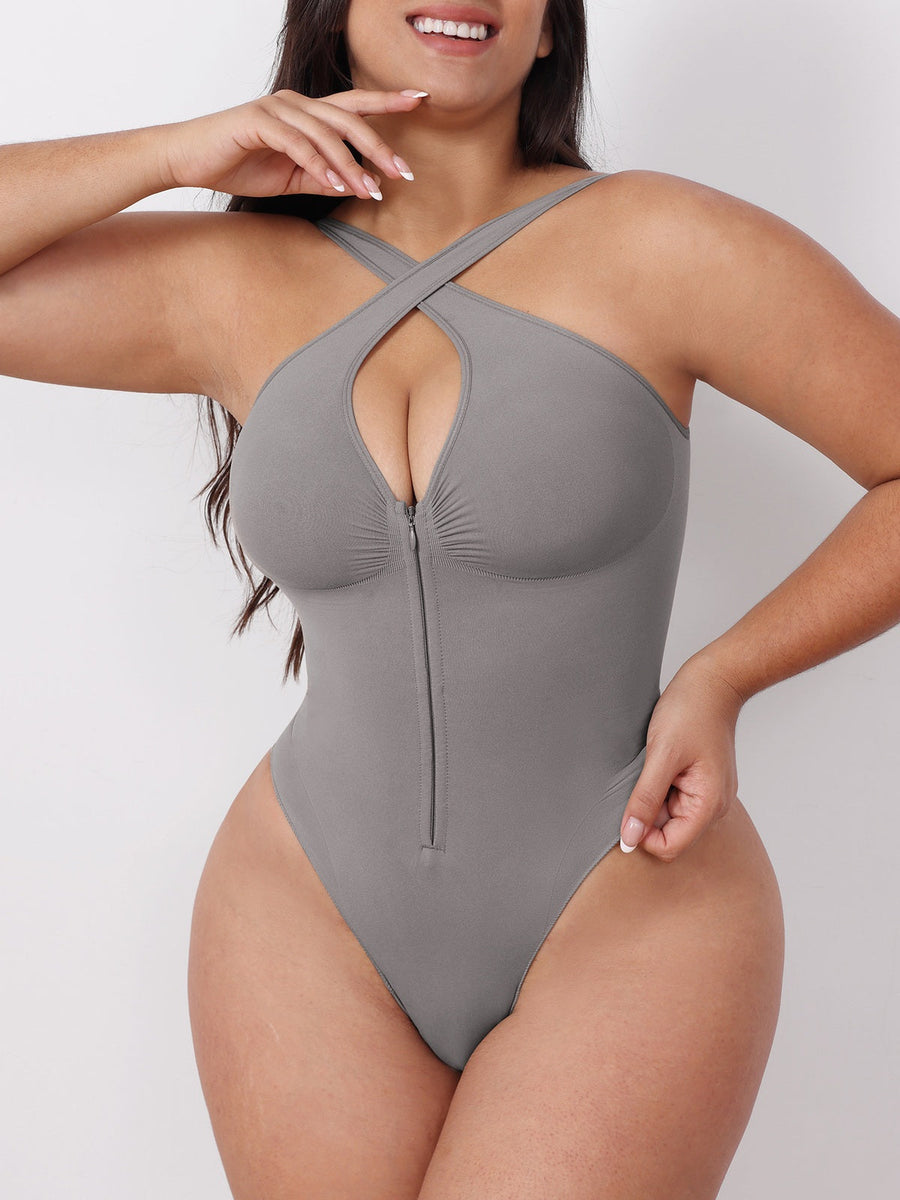 Seamless Sculpting Front-Zip Bodysuit