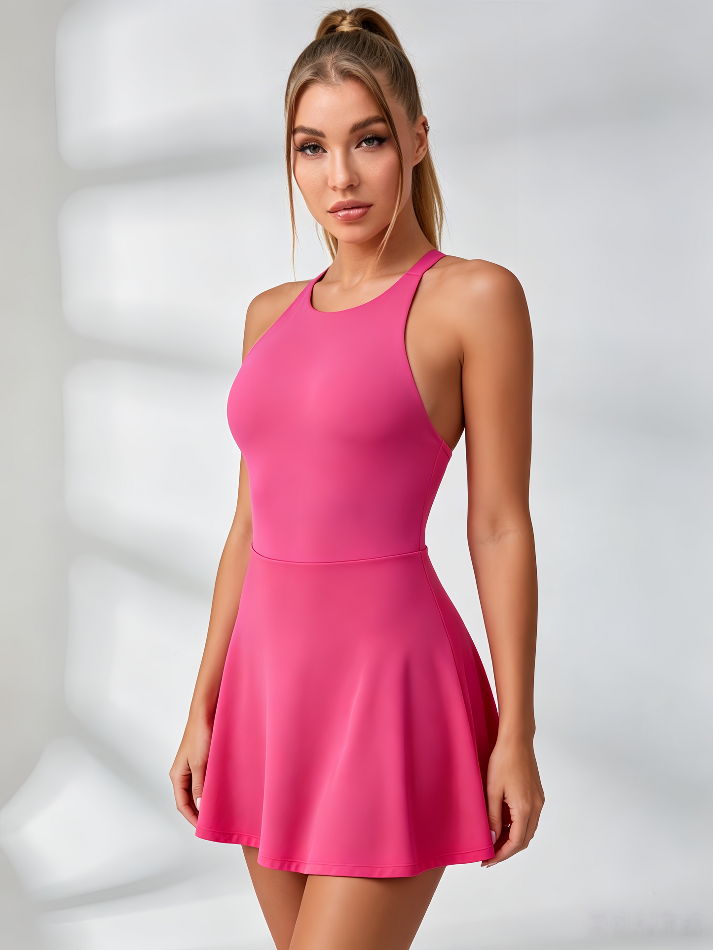Cross Back Hollow Out Quick-dry Dress