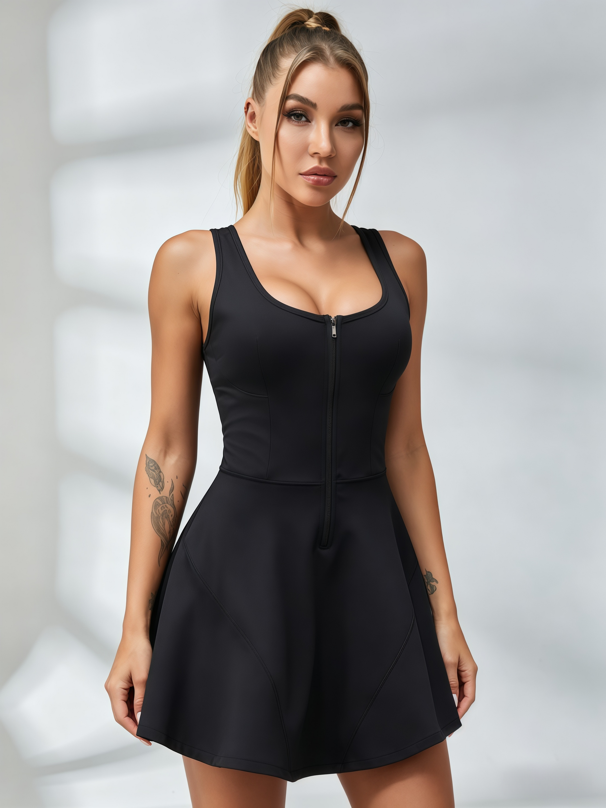 Half-Zip Racerback Tennis Dress