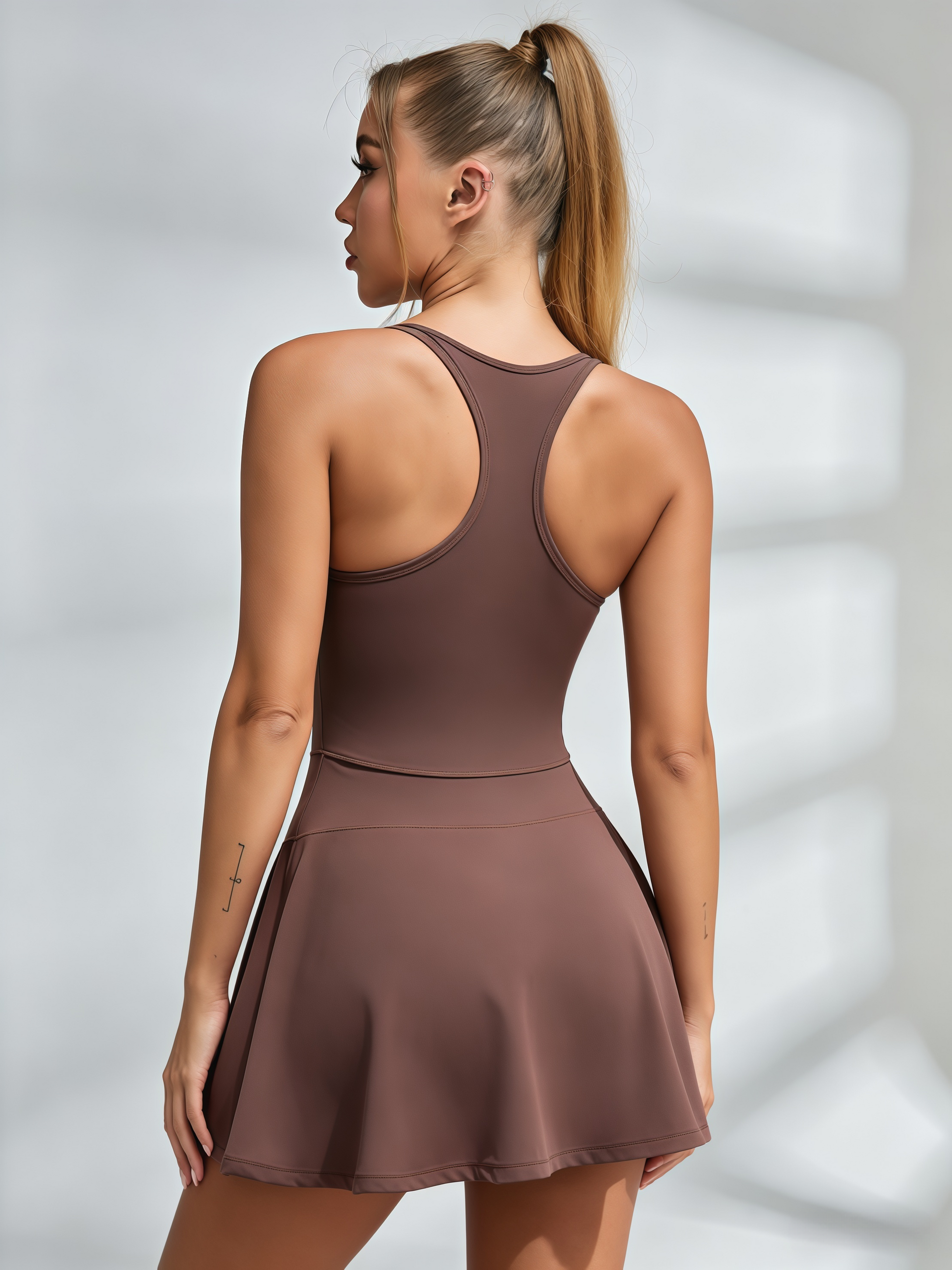 Half-Zip Racerback Tennis Dress