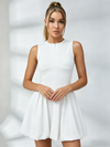 Half-Zip Bubble Hem Tennis Dress