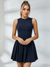 Half-Zip Bubble Hem Tennis Dress