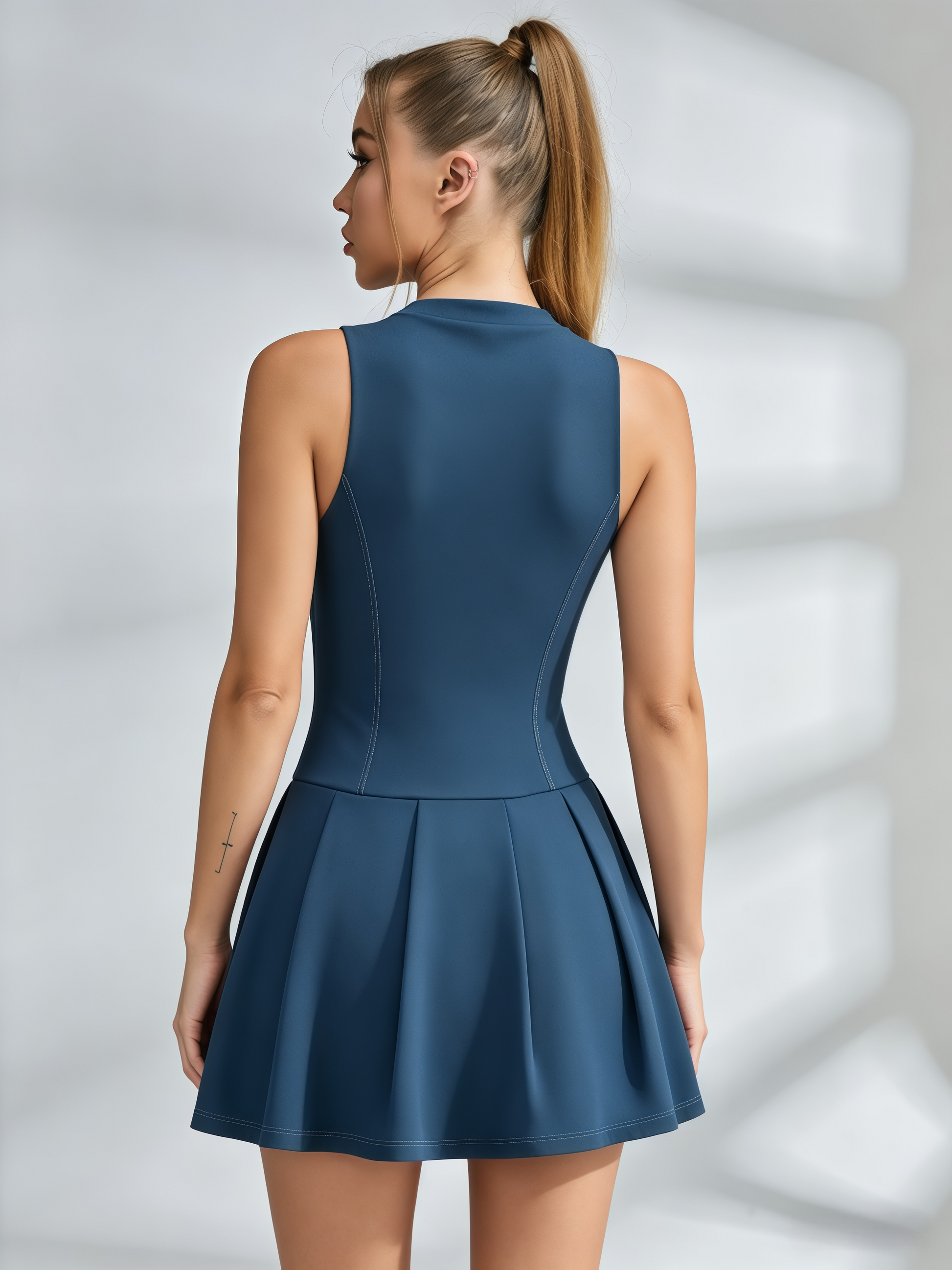 Half-Zip Contour Tennis Dress