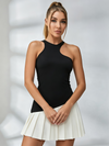 Asymmetric Cutout Color-Block Tennis Dress