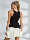 Asymmetric Cutout Color-Block Tennis Dress