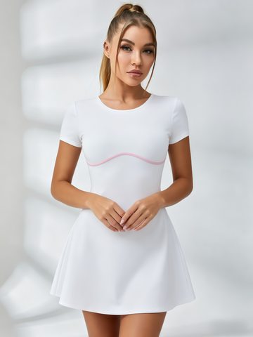 Curved Back Cutout Tennis Dress