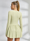 Half-Zip Long-Sleeve Tennis Dress