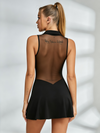 Sexy Sheer Mesh Back Deep V Back Scrunch Bum Zipper Short Romper