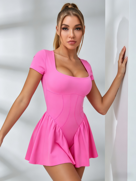 Corset-Style Open-Back Tennis Dress