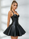 Corset-Style Faux-Leather Mini Dress