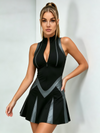 Zip Front Color Block Spliced Tennis Dress