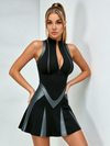 Zip Front Color Block Spliced Tennis Dress