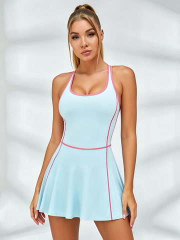 Trim Light Blue Tennis Dress