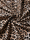 Wide Strap Leopard Pattern Flared Short Dress