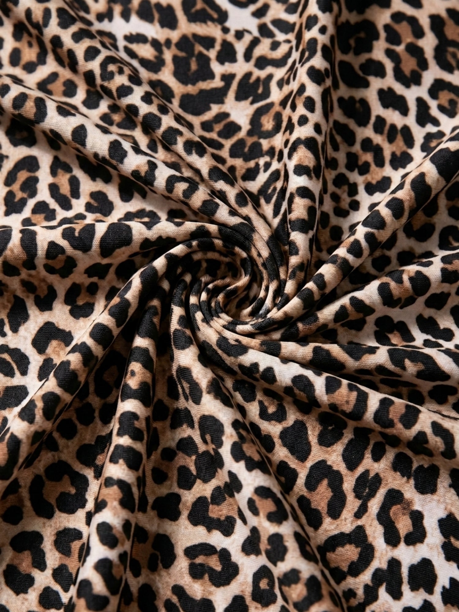 Wide Strap Leopard Pattern Flared Short Dress