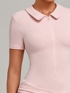 Polo Zipper Ruched Mini Dress