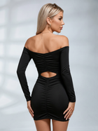 Off Shoulder Ruched Cutout Bodycon Mini Dress