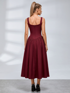 Square Neck Fit And Flare Midi Dress