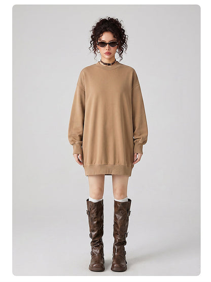 Women's Washed Oversized Crew Neck Sweatshirt Dress