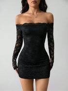 Lace Off-Shoulder Bodycon Mini Dress