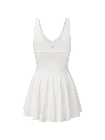 Sleeveless V-Neck Mini Dress with Criss-Cross Back