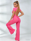 Backless Scrunch Bum Flare Jumpsuit