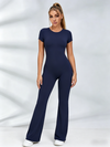 Backless Scrunch Bum Flare Jumpsuit