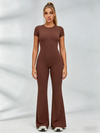 Backless Scrunch Bum Flare Jumpsuit
